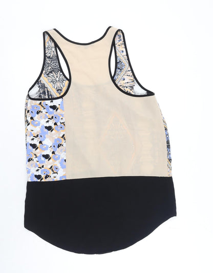 River Island Womens Multicoloured Geometric Polyester Basic Tank Size 12 Round Neck