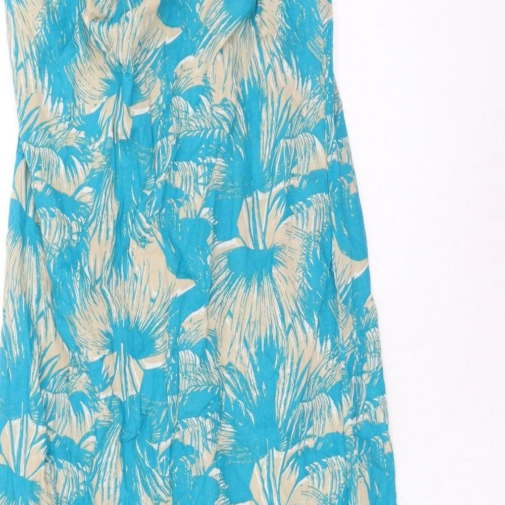 Stile Benetton Womens Blue Floral Cotton Trumpet Skirt Size XS