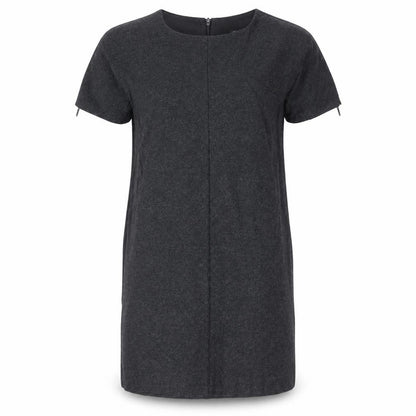NEXT Womens Grey Wool Jumper Dress Size 10 Round Neck Zip