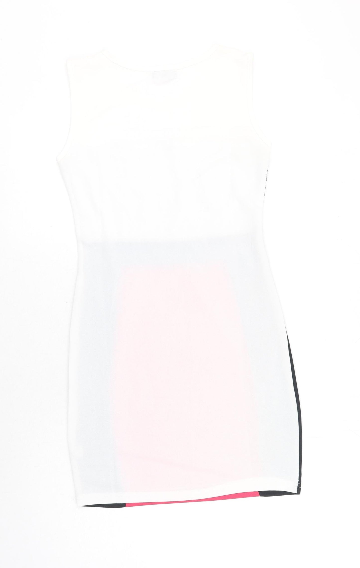 Indulgence Womens Pink Colourblock Polyester Pencil Dress Size S Boat Neck Pullover - Lace Detail