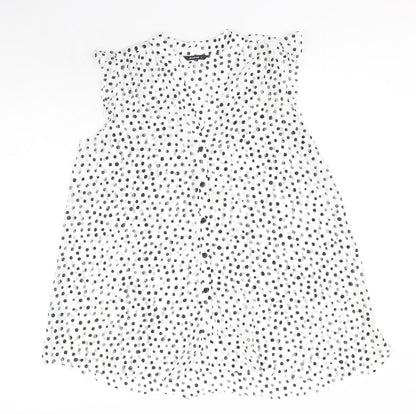 Womens UK Size 12 Roman White Basic Blouse