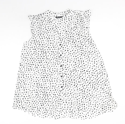 Womens UK Size 12 Roman White Basic Blouse