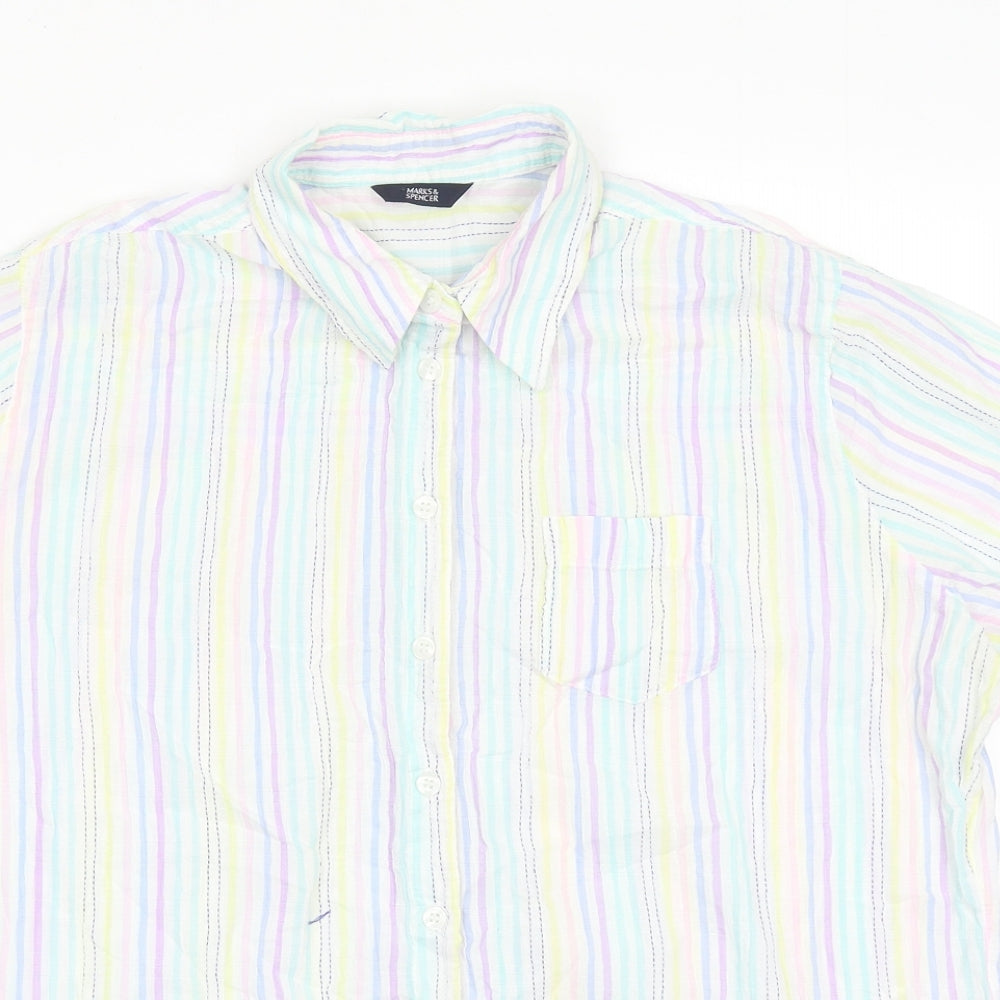 Womens UK Size 14 Marks and Spencer Multicoloured Basic Button-Up
