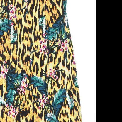 ASOS Womens Multicoloured Geometric Polyester Slip Dress Size 6 V-Neck Zip