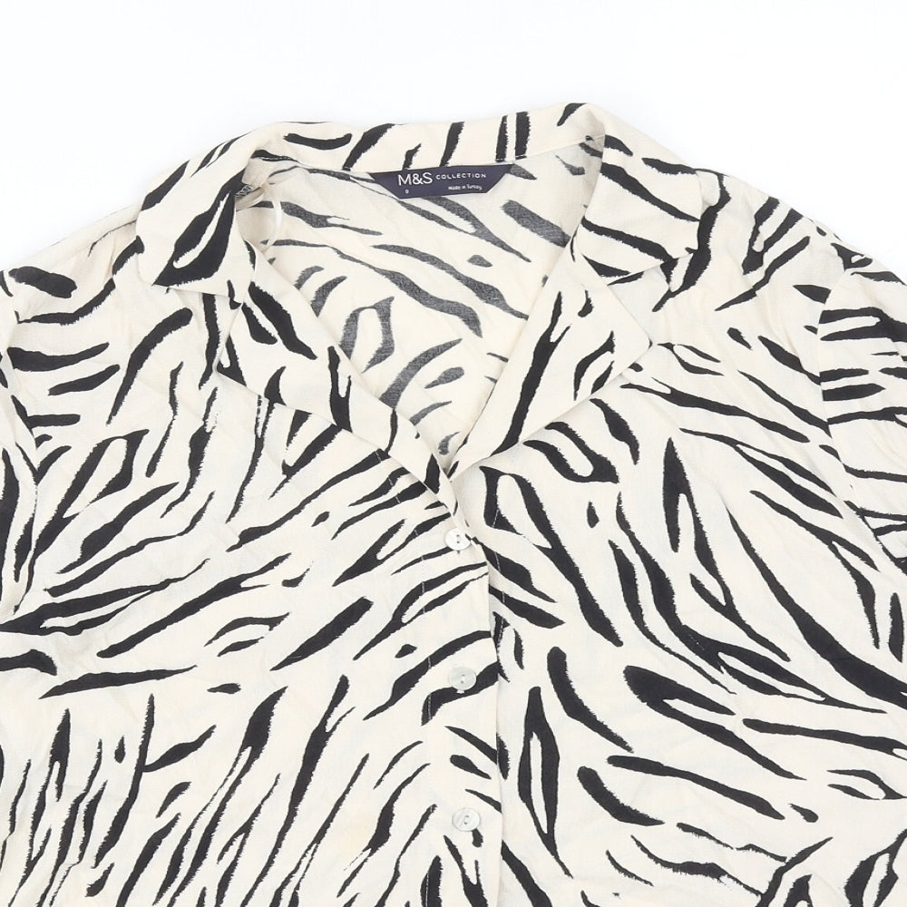 Womens UK Size 8 Marks and Spencer Beige Basic Button-Up