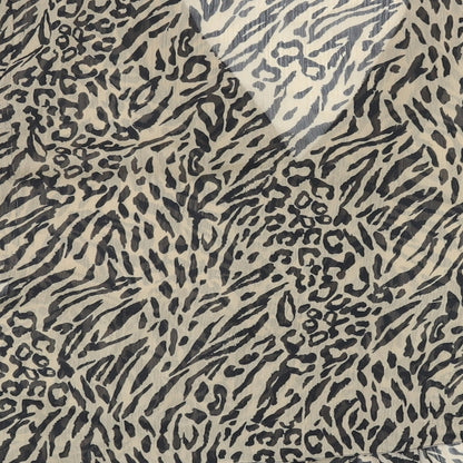 Primark Womens Brown Animal Print Polyester Basic Blouse Size 12 V-Neck - Tiered Tiger Print