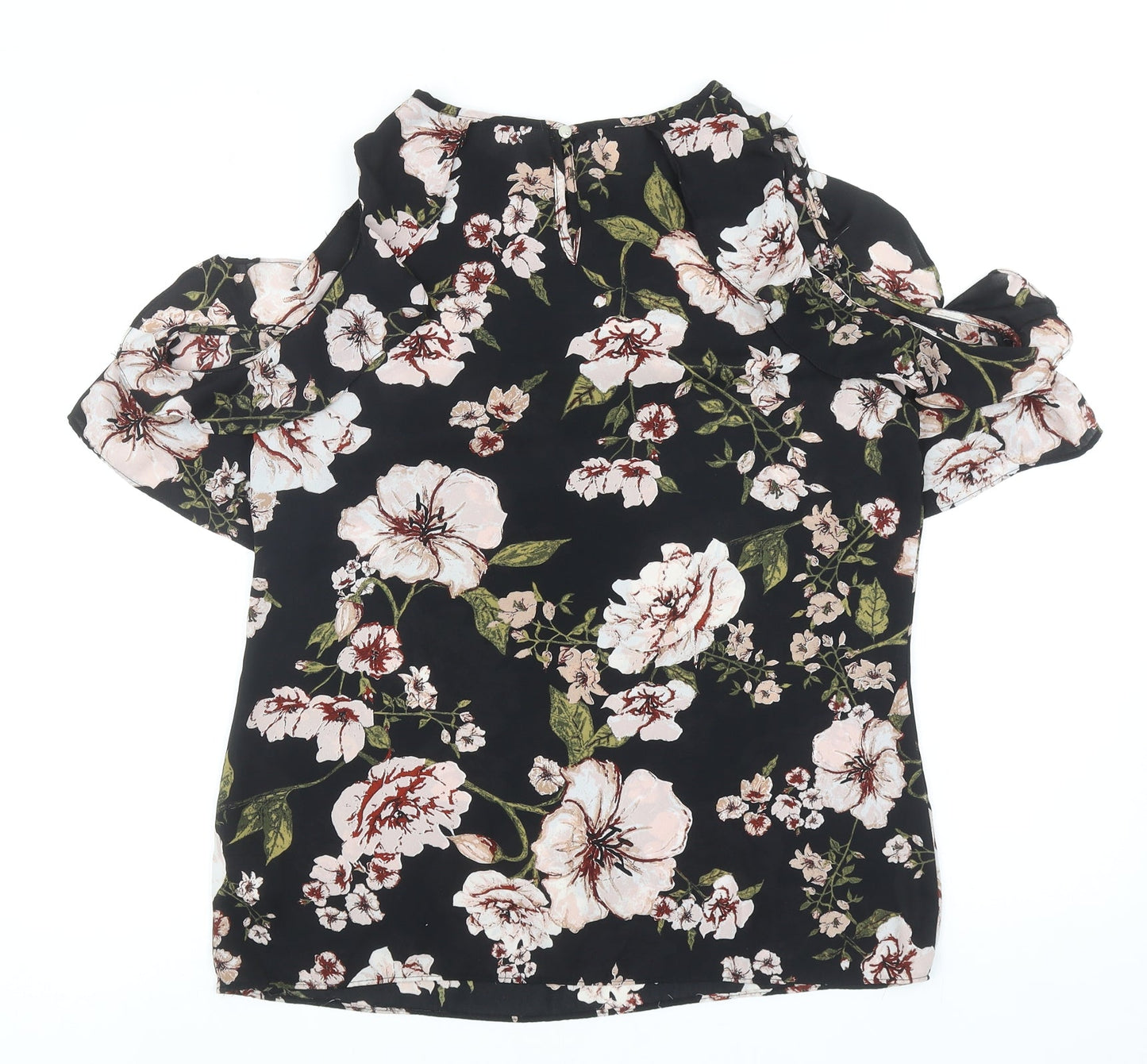 Womens UK Size 12 Peacocks Black Basic Blouse