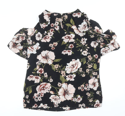 Womens UK Size 12 Peacocks Black Basic Blouse