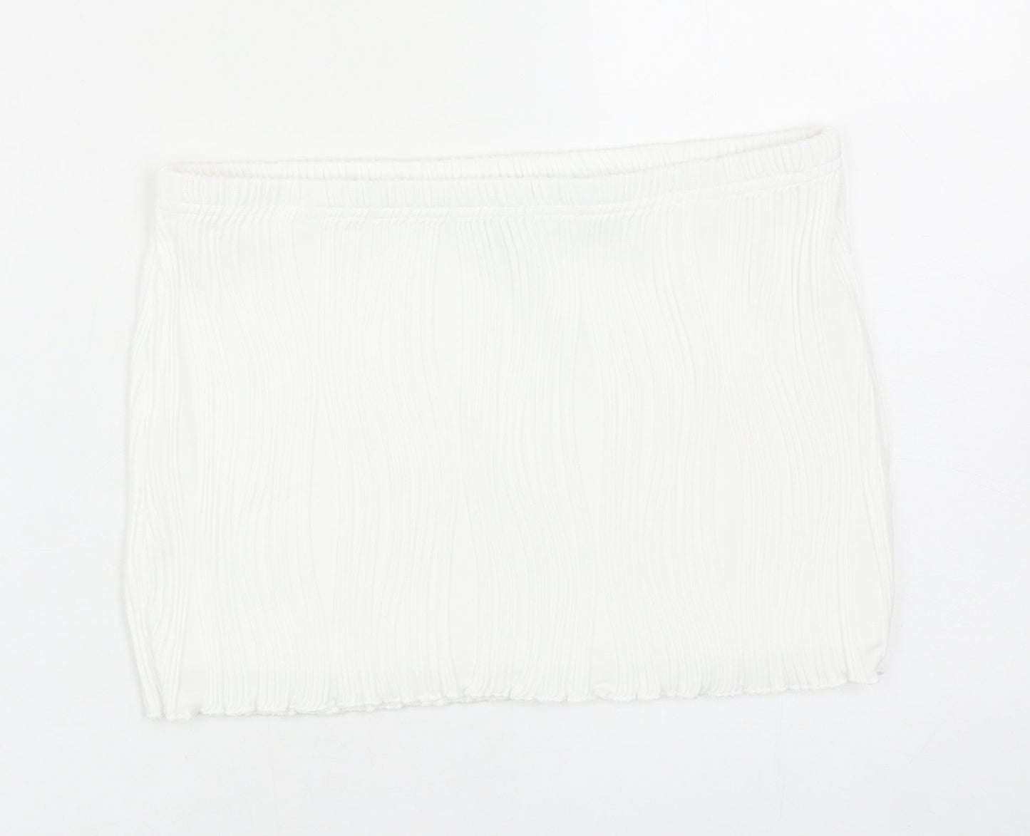 SheIn Womens White Polyester Bandage Skirt Size M