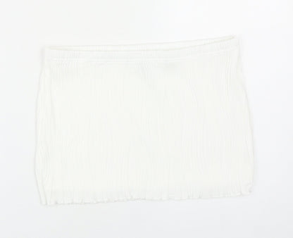 SheIn Womens White Polyester Bandage Skirt Size M