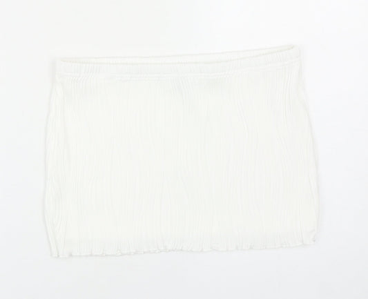 SheIn Womens White Polyester Bandage Skirt Size M