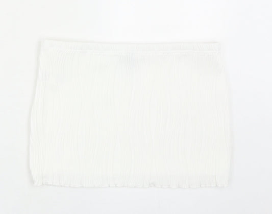 SheIn Womens White Polyester Bandage Skirt Size M