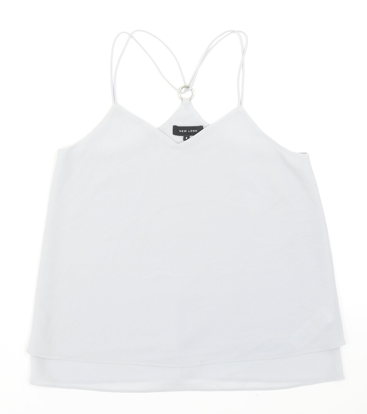Womens UK Size 8 New Look Grey Basic Tank