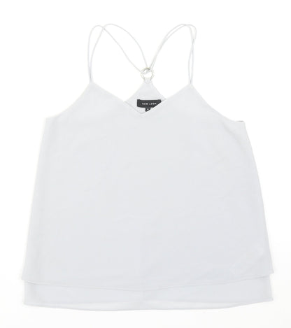 Womens UK Size 8 New Look Grey Basic Tank