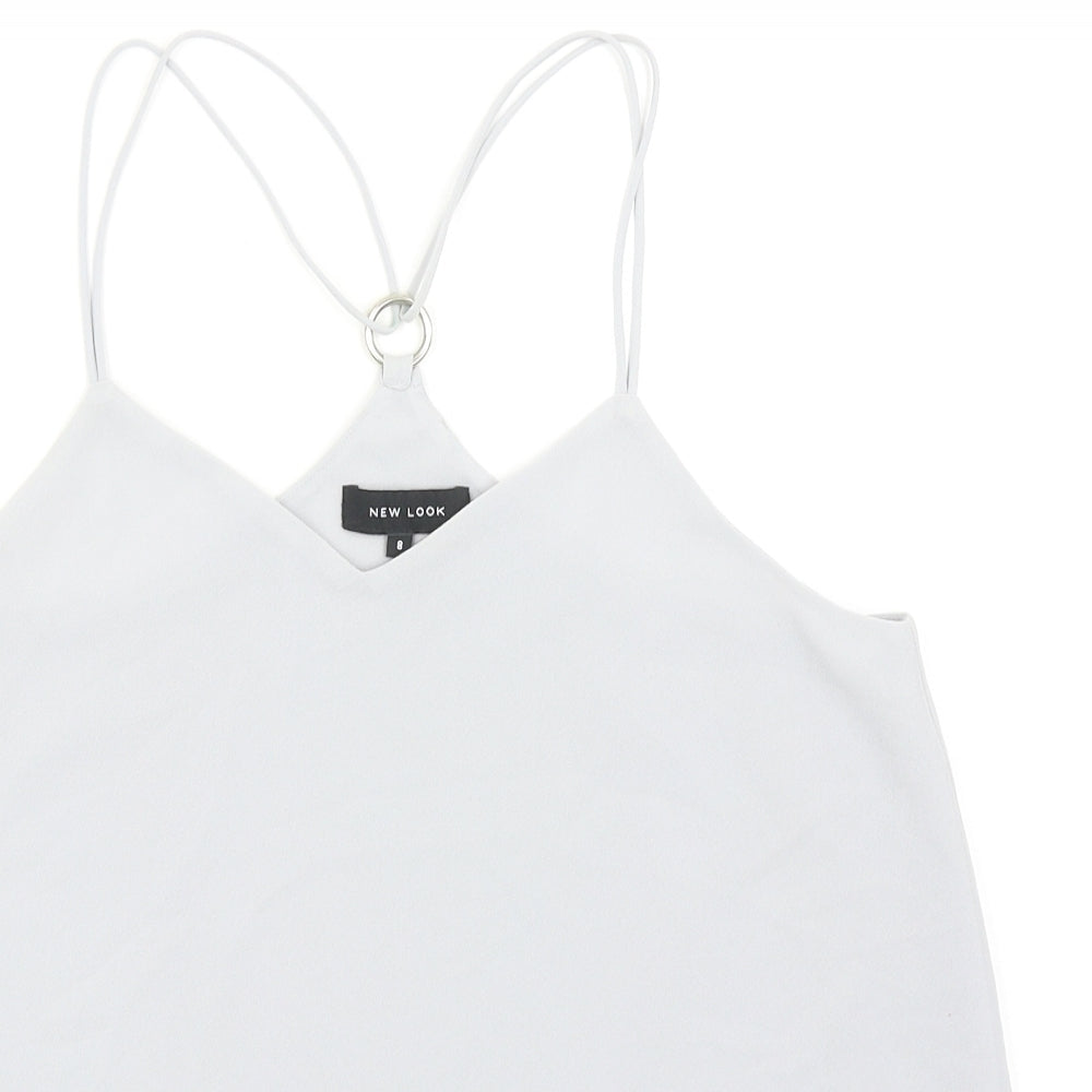 Womens UK Size 8 New Look Grey Basic Tank