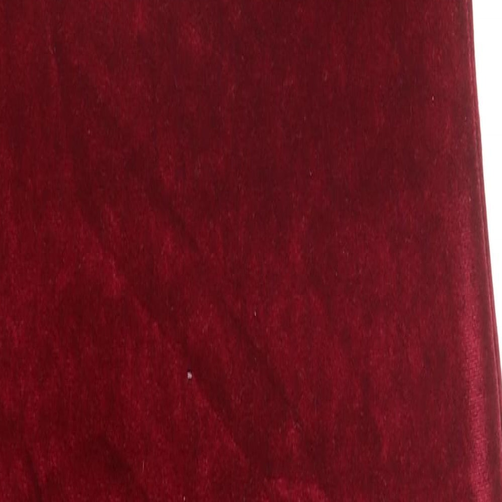 Boohoo Womens Red Polyester Sheath Size 8 One Shoulder Pullover