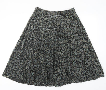 Exclusive Style Womens Black Geometric Polyester Swing Skirt Size 30 in Zip