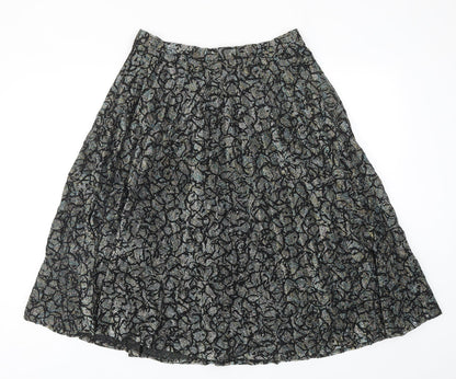 Exclusive Style Womens Black Geometric Polyester Swing Skirt Size 30 in Zip