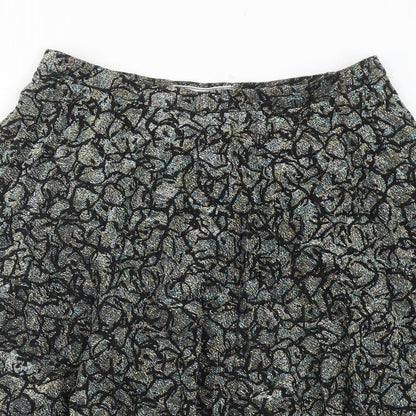 Exclusive Style Womens Black Geometric Polyester Swing Skirt Size 30 in Zip