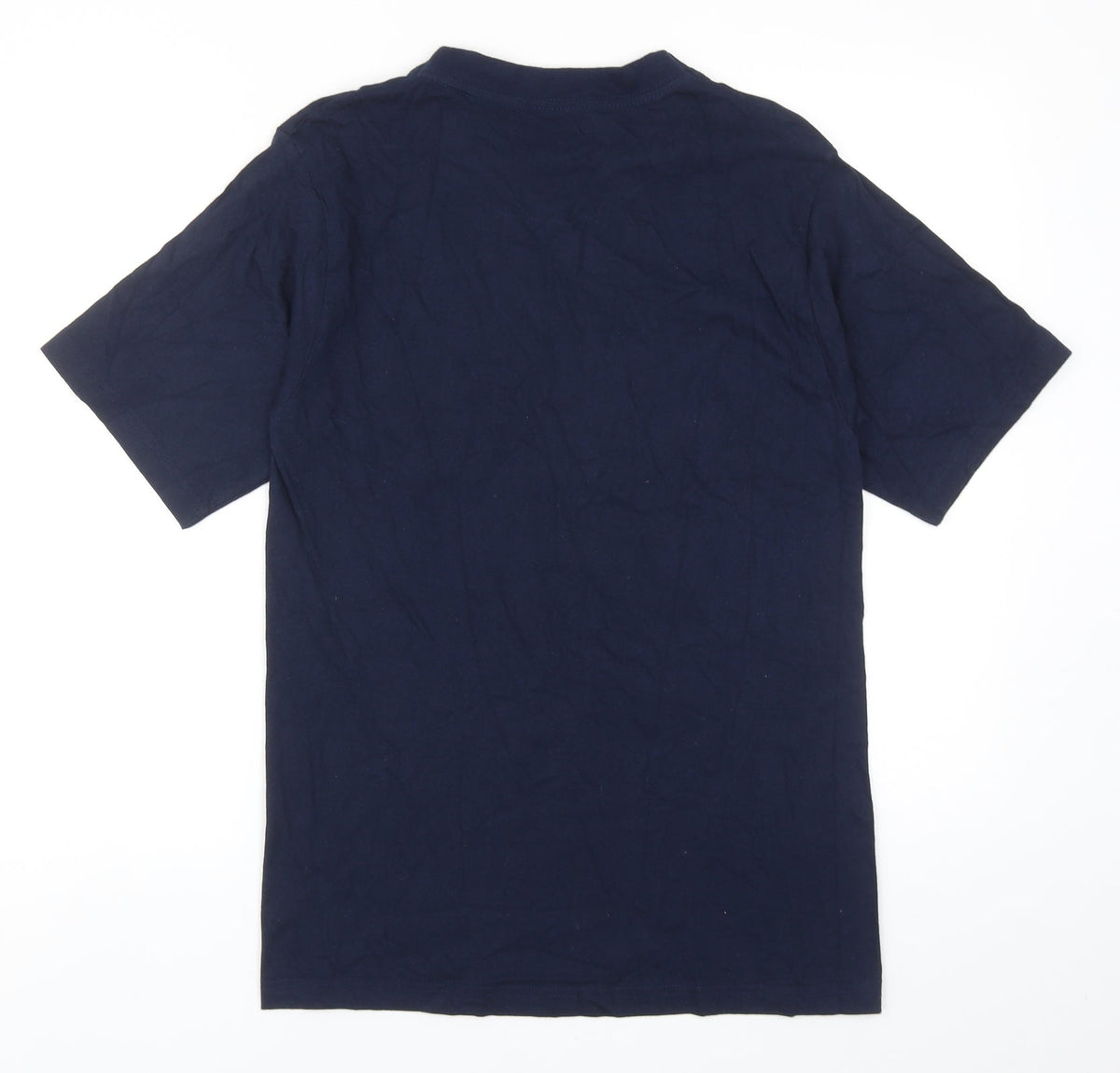 Ad Tex Womens Blue Polyester Basic T-Shirt Size M Round Neck