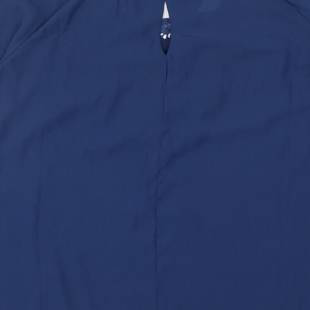 Womens UK Size S Mango Blue Basic Blouse