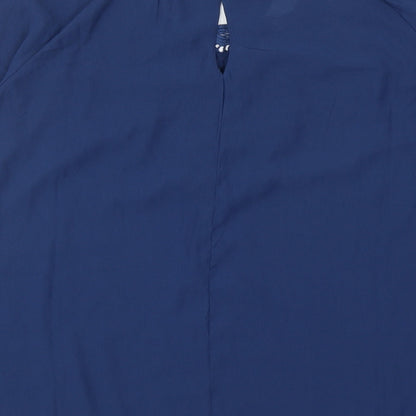 Womens UK Size S Mango Blue Basic Blouse