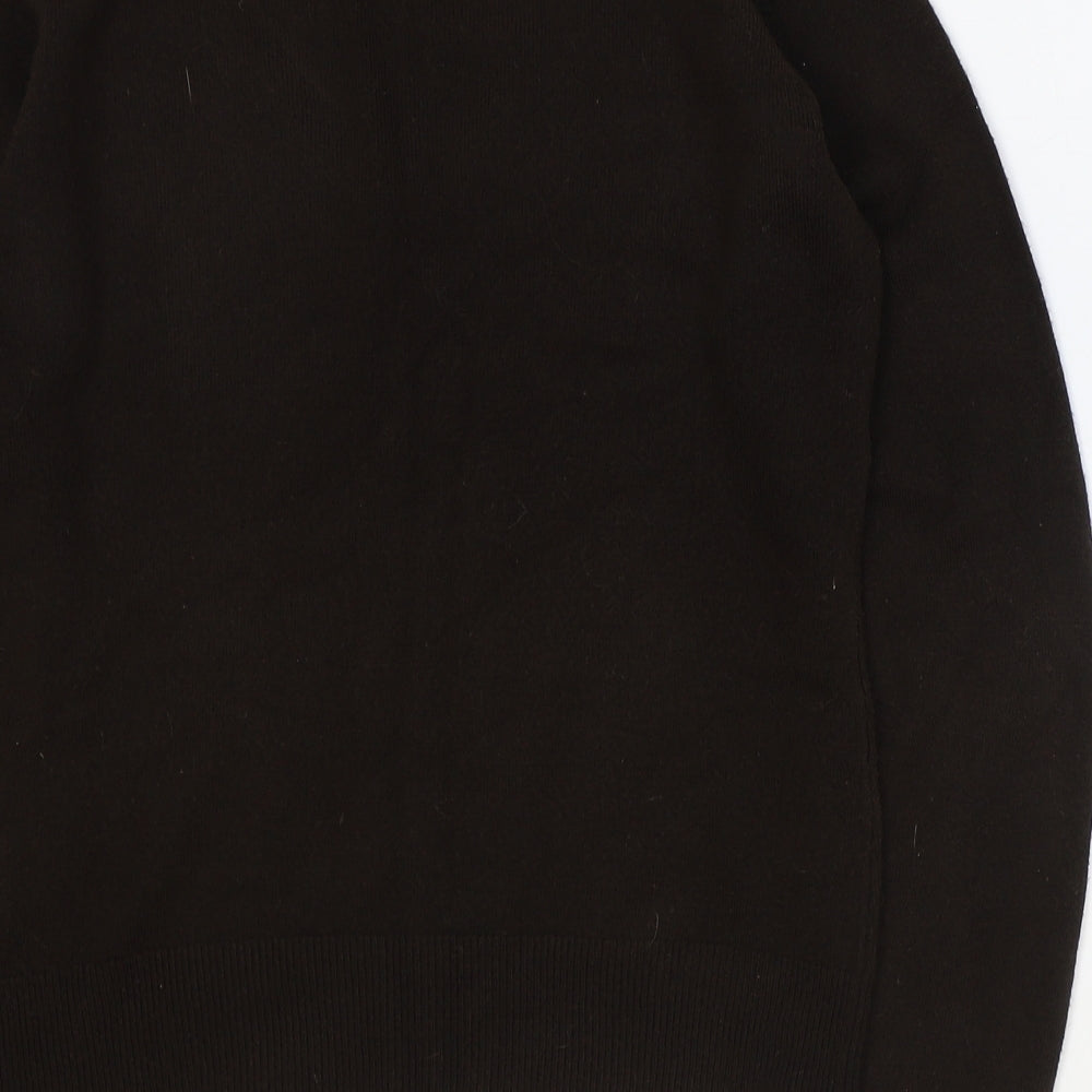 TU Womens Brown V-Neck Acrylic Pullover Jumper Size 10