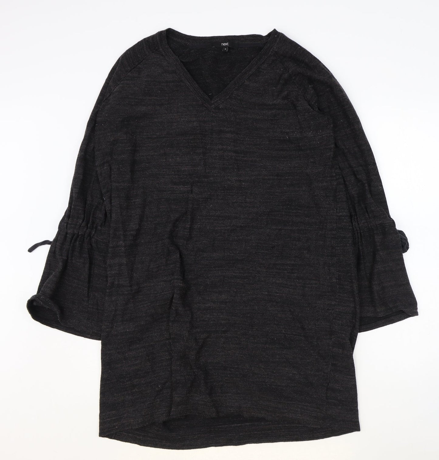 NEXT Womens Grey Cotton A-Line Size 16 V-Neck Pullover