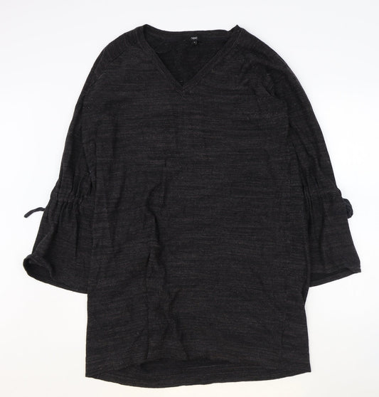 NEXT Womens Grey Cotton A-Line Size 16 V-Neck Pullover