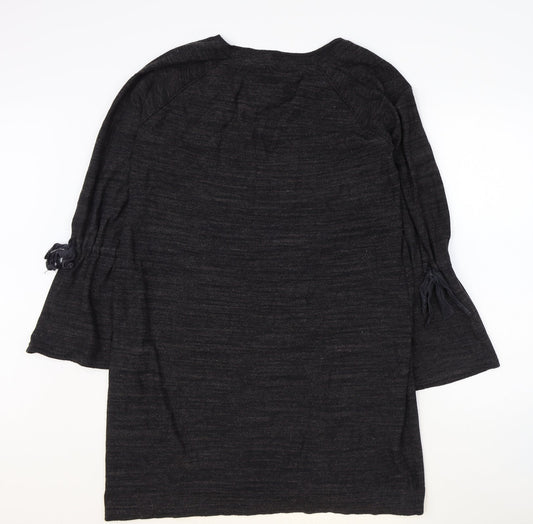 NEXT Womens Grey Cotton A-Line Size 16 V-Neck Pullover