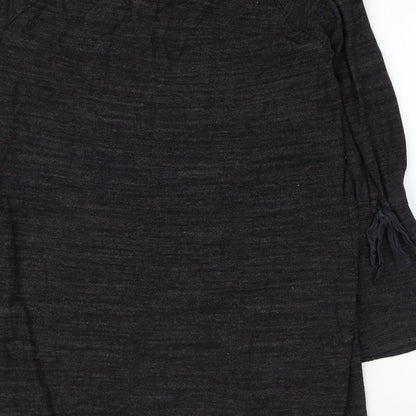 NEXT Womens Grey Cotton A-Line Size 16 V-Neck Pullover