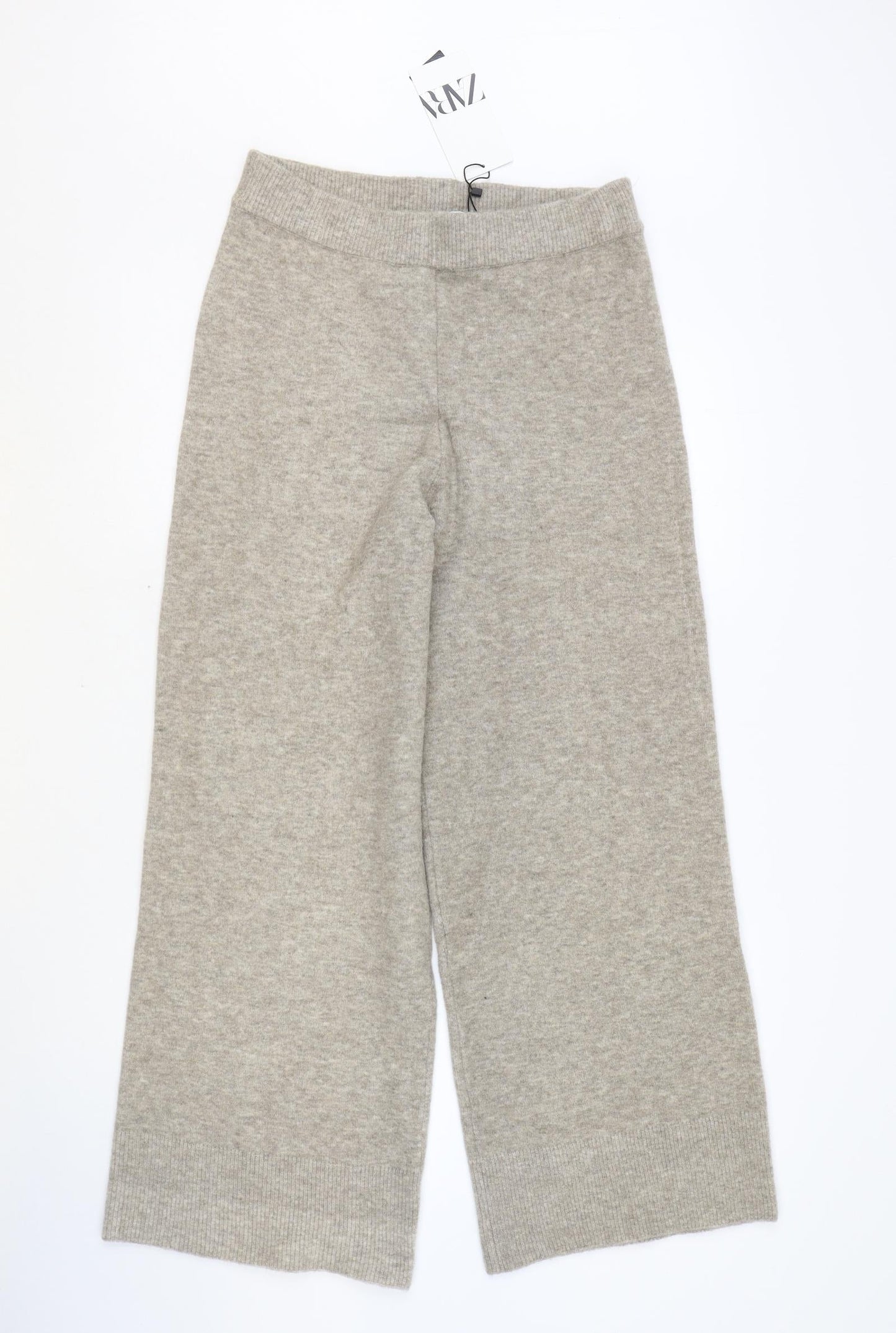 Zara Womens Brown Acrylic Trousers Size M Regular