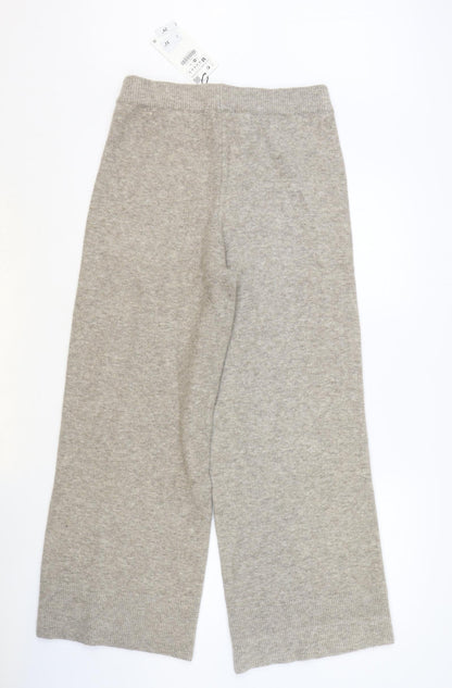 Zara Womens Brown Acrylic Trousers Size M Regular