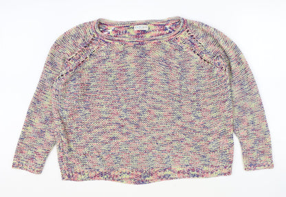 Womens UK Size 18 Indigo Multicoloured Pullover Jumper