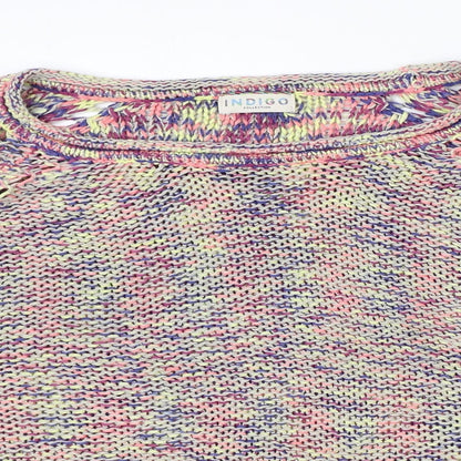 Womens UK Size 18 Indigo Multicoloured Pullover Jumper
