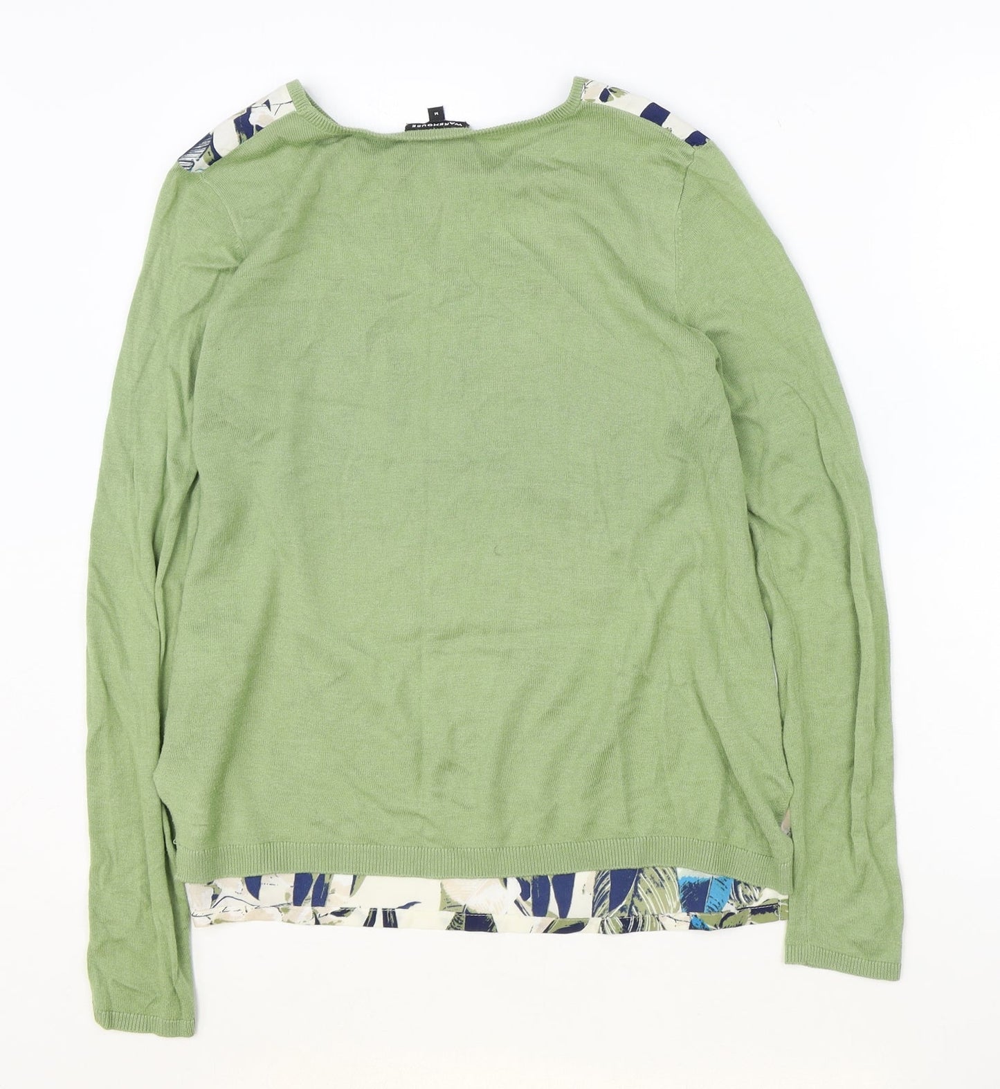 Womens UK Size M Warehouse Green Basic Blouse
