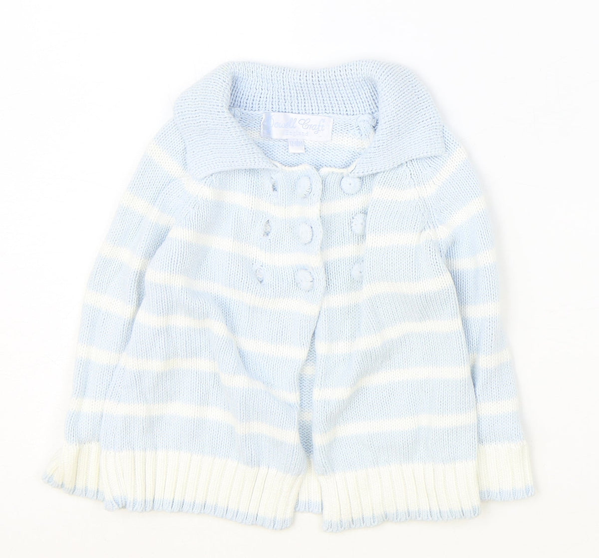Powell Craft Boys Blue Striped Jacket Size 12-18 Months Button