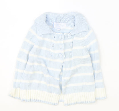 Powell Craft Boys Blue Striped Jacket Size 12-18 Months Button