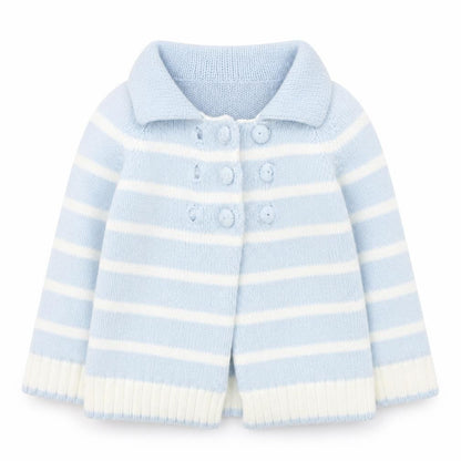 Powell Craft Boys Blue Striped Jacket Size 12-18 Months Button