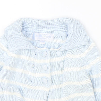 Powell Craft Boys Blue Striped Jacket Size 12-18 Months Button