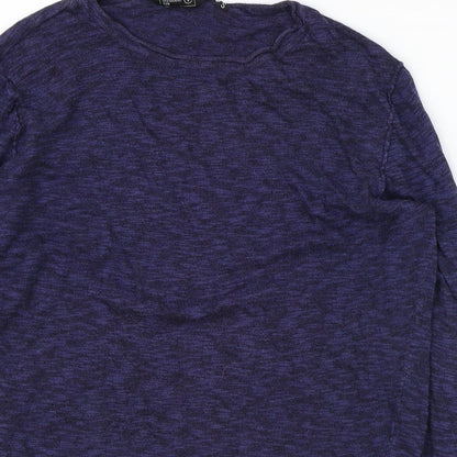 DNM Dissident Womens Blue Round Neck Acrylic Pullover Jumper Size S