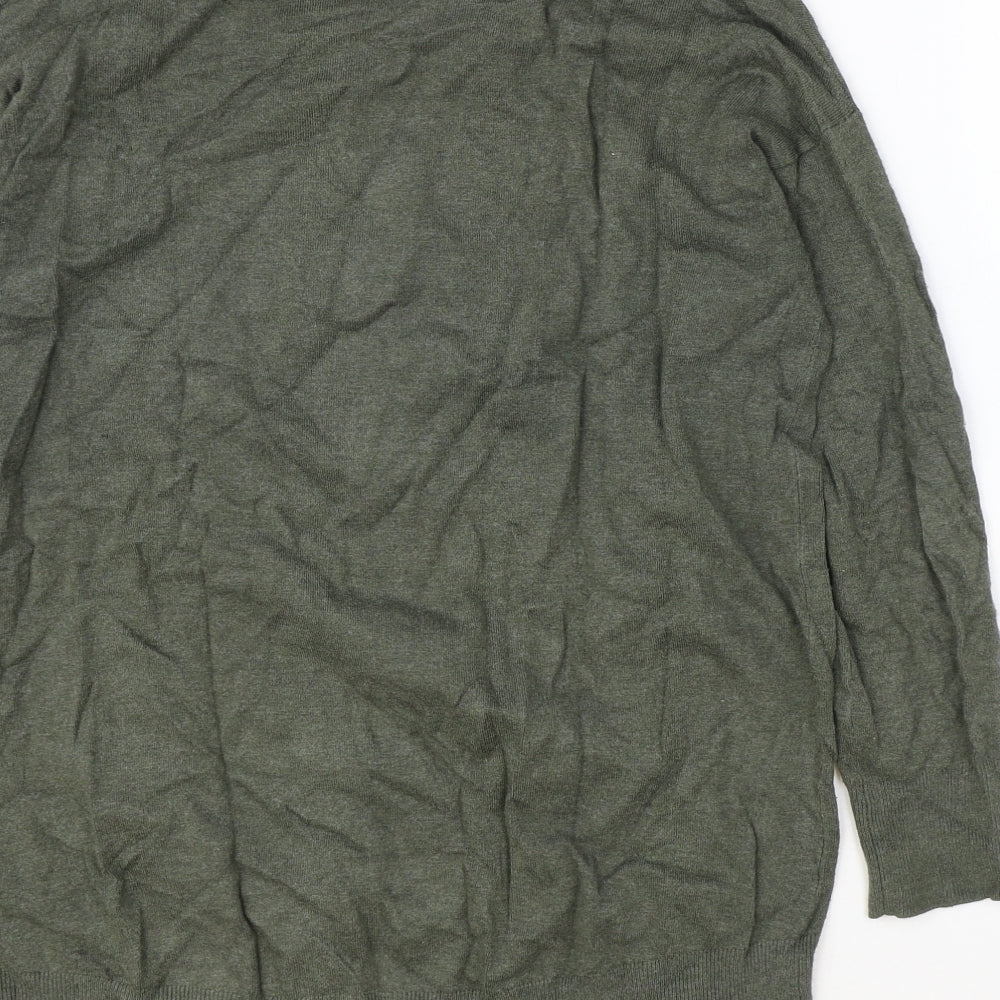 Teenis Womens Green Round Neck Viscose Pullover Jumper Size S