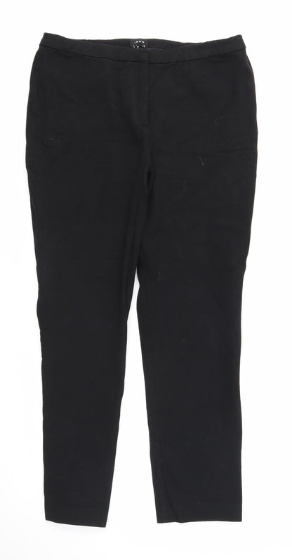 Womens UK Size 12 John Lewis Regular Fit Dress Pants Black Trousers