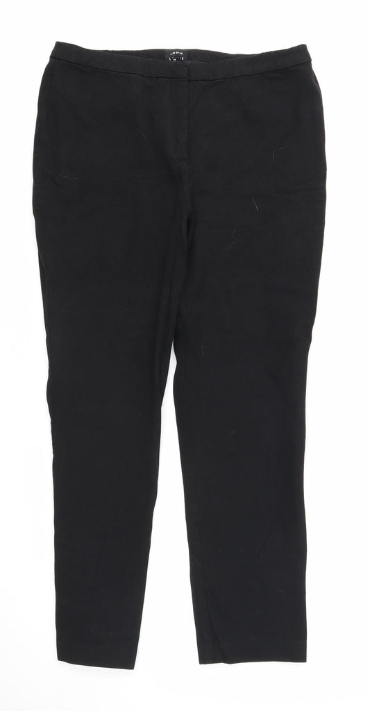 Womens UK Size 12 John Lewis Regular Fit Dress Pants Black Trousers