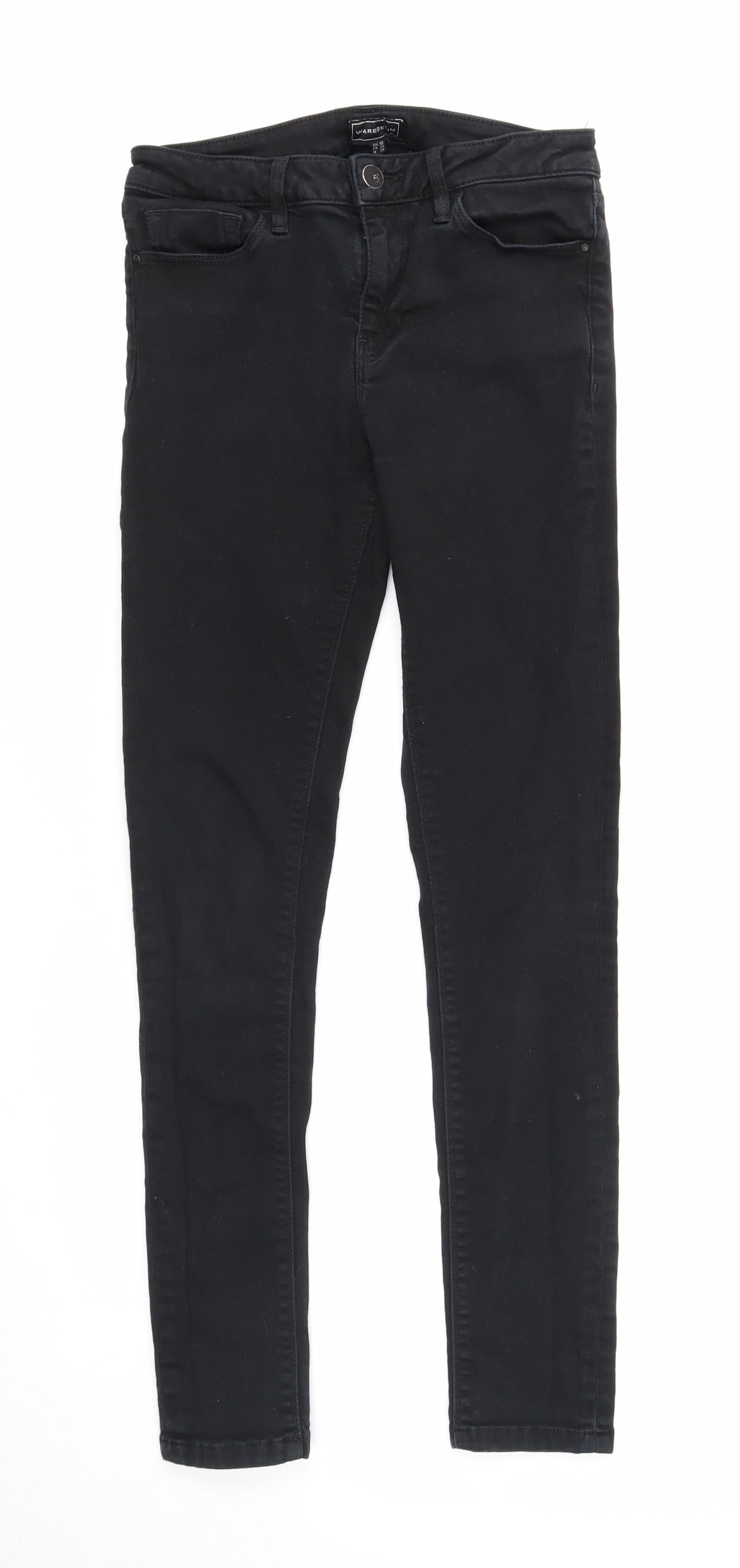 Womens UK Size 10 Waredenim Regular Fit Skinny Black Jeans
