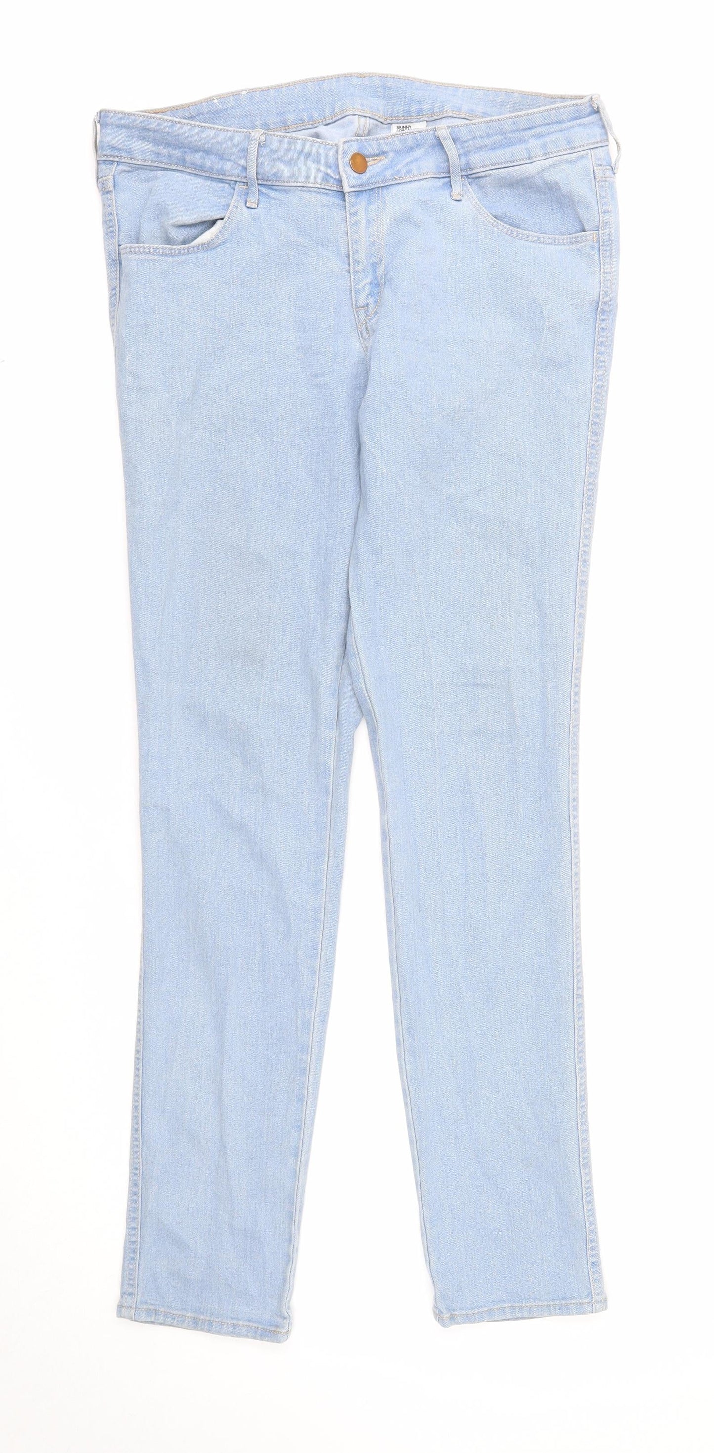 &Denim Womens Blue Cotton Skinny Jeans Size 32 in Regular Zip