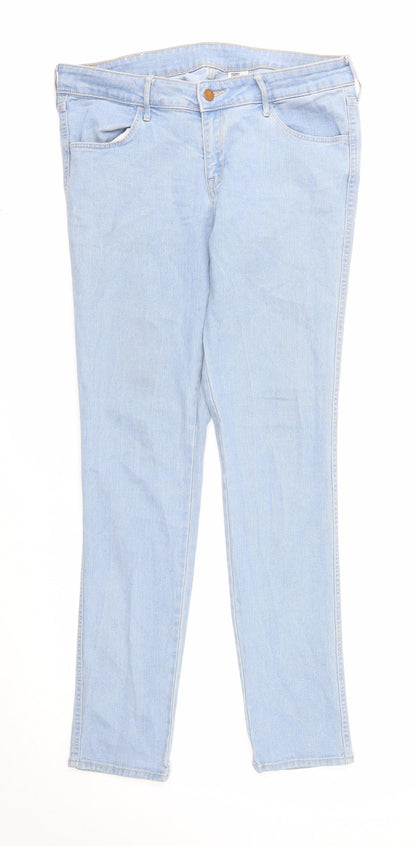 &Denim Womens Blue Cotton Skinny Jeans Size 32 in Regular Zip