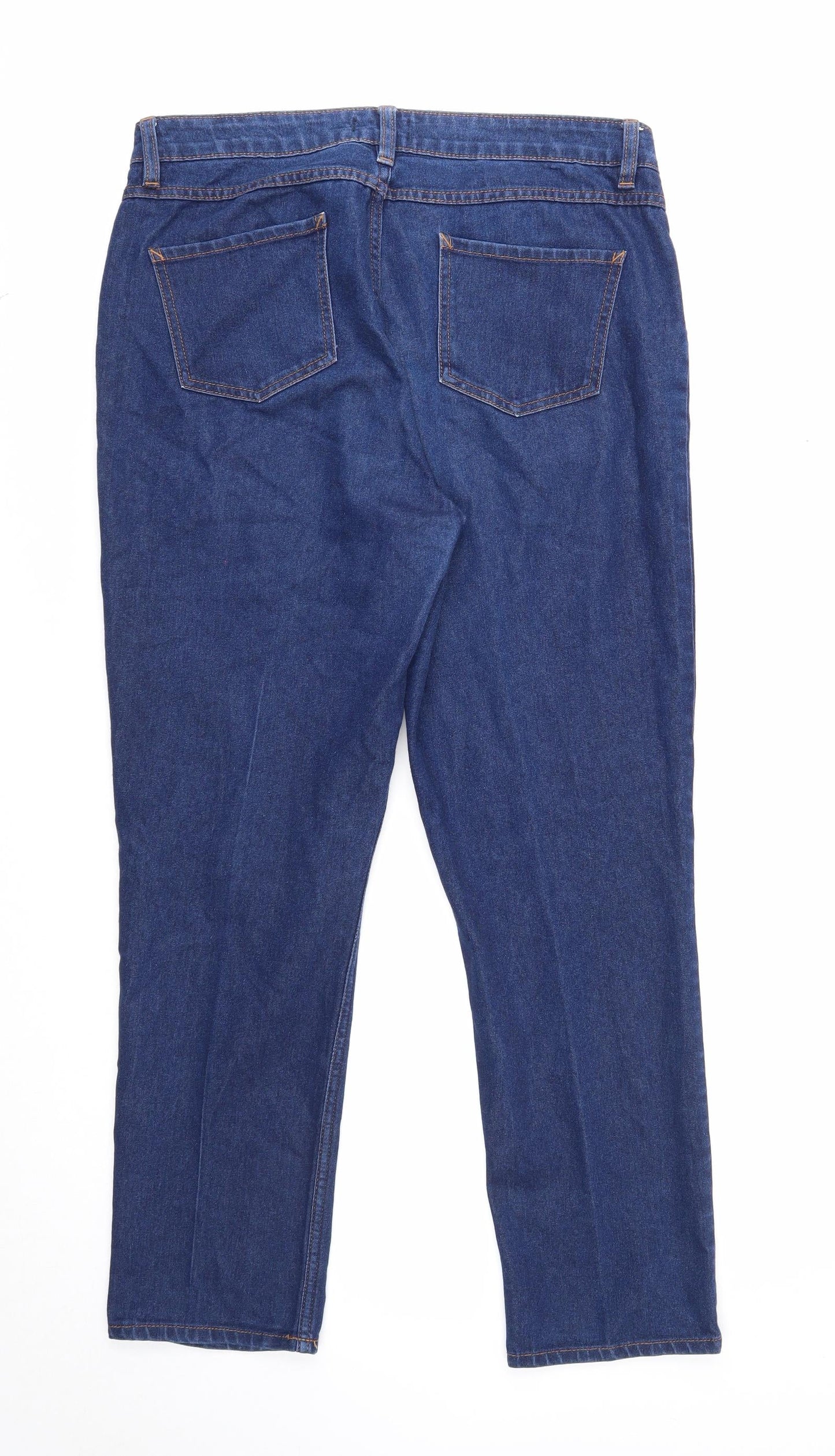 Womens UK Size 14 Denim Regular Fit Straight Blue Jeans
