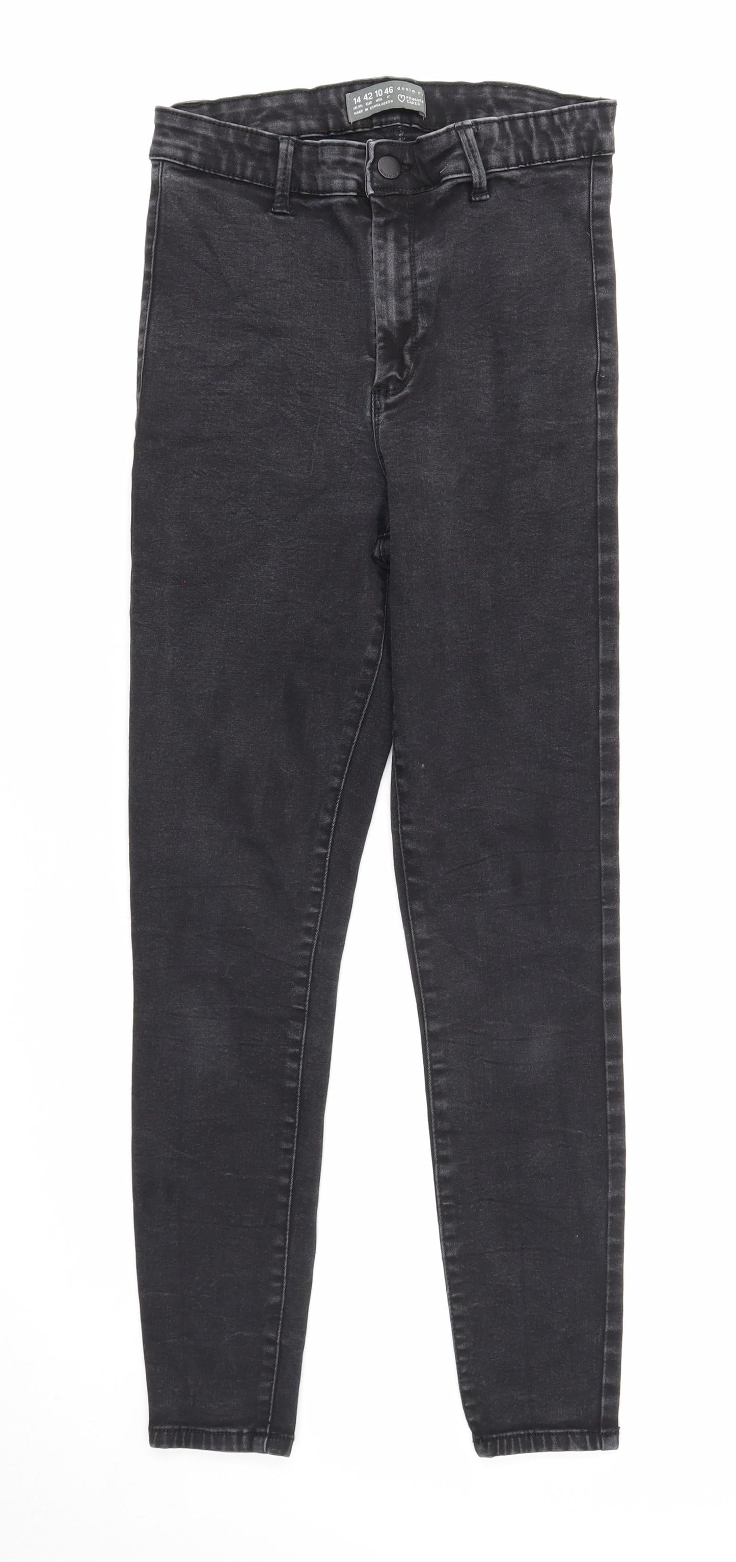 Denim & Co. Womens Black Cotton Skinny Jeans Size 14 Regular Zip