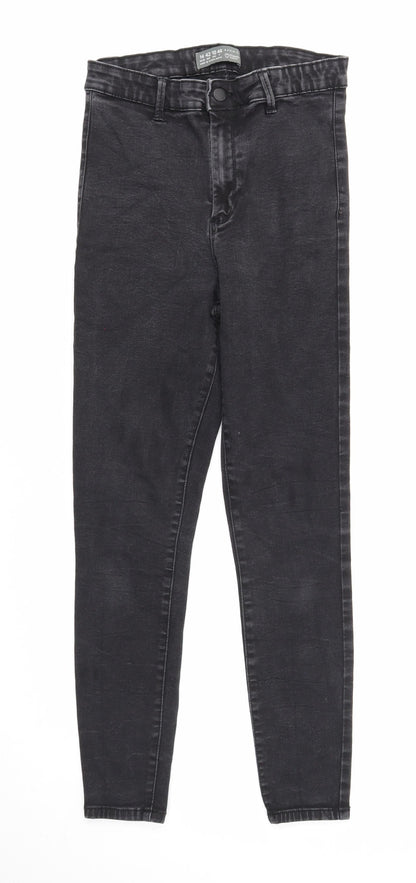 Denim & Co. Womens Black Cotton Skinny Jeans Size 14 Regular Zip